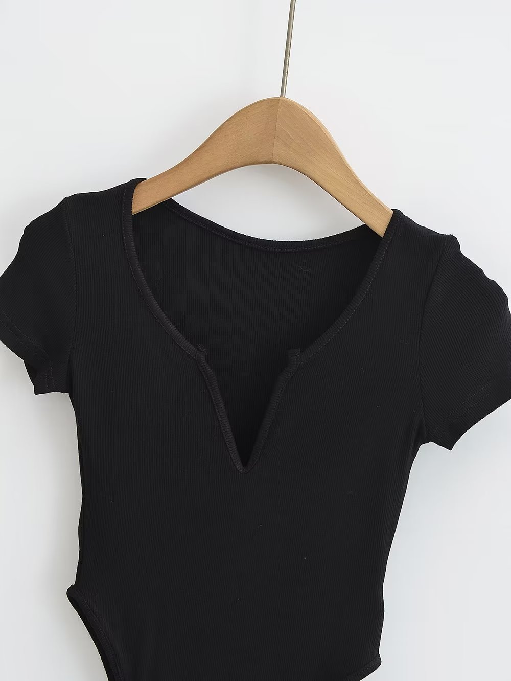 Slim Fit Stretch shirt One Piece Sexy Top Printed Short Sleeved