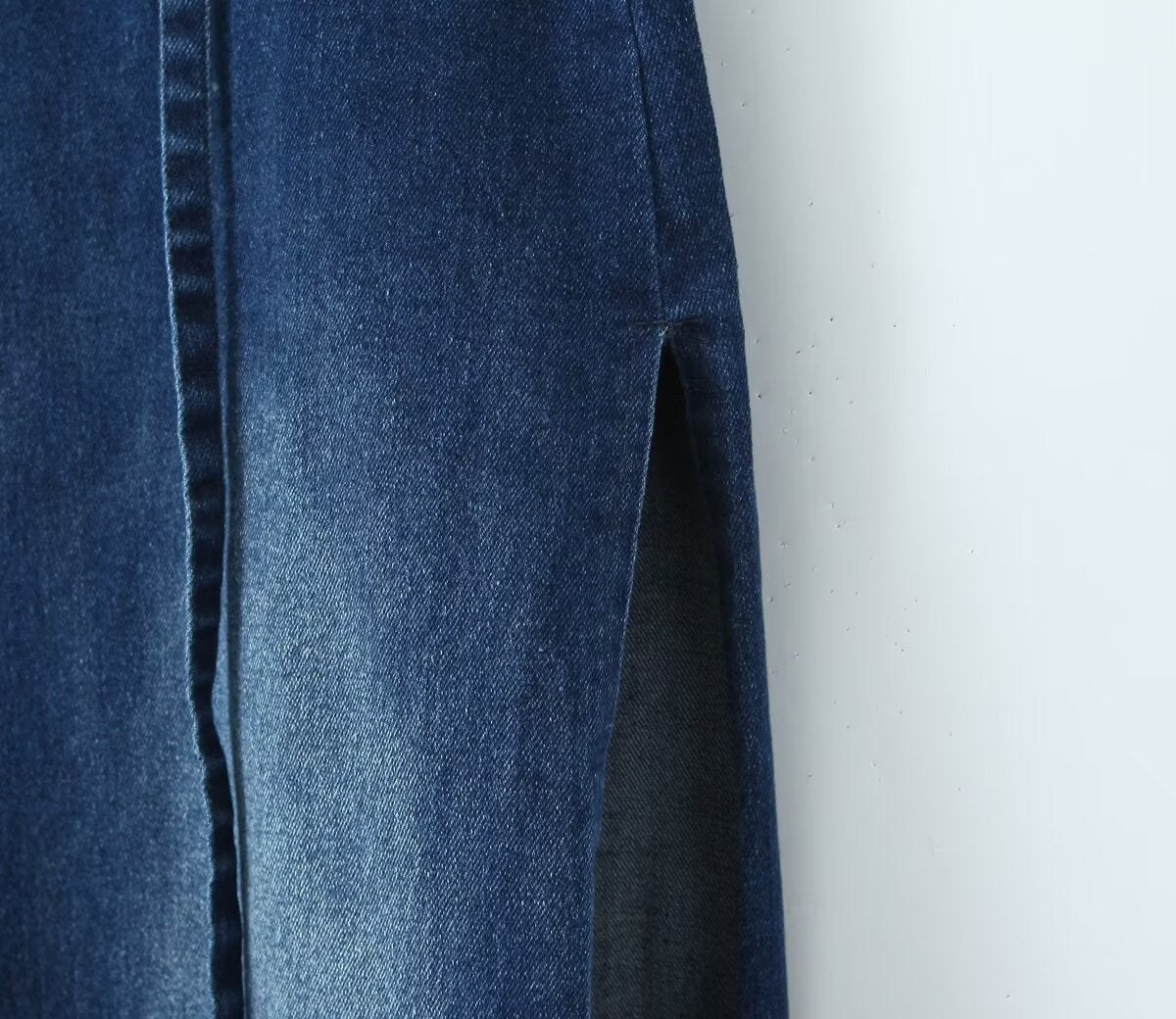 Skirt Women Spring Split Long Denim Skirt Trendy Ribbon A line Skirt