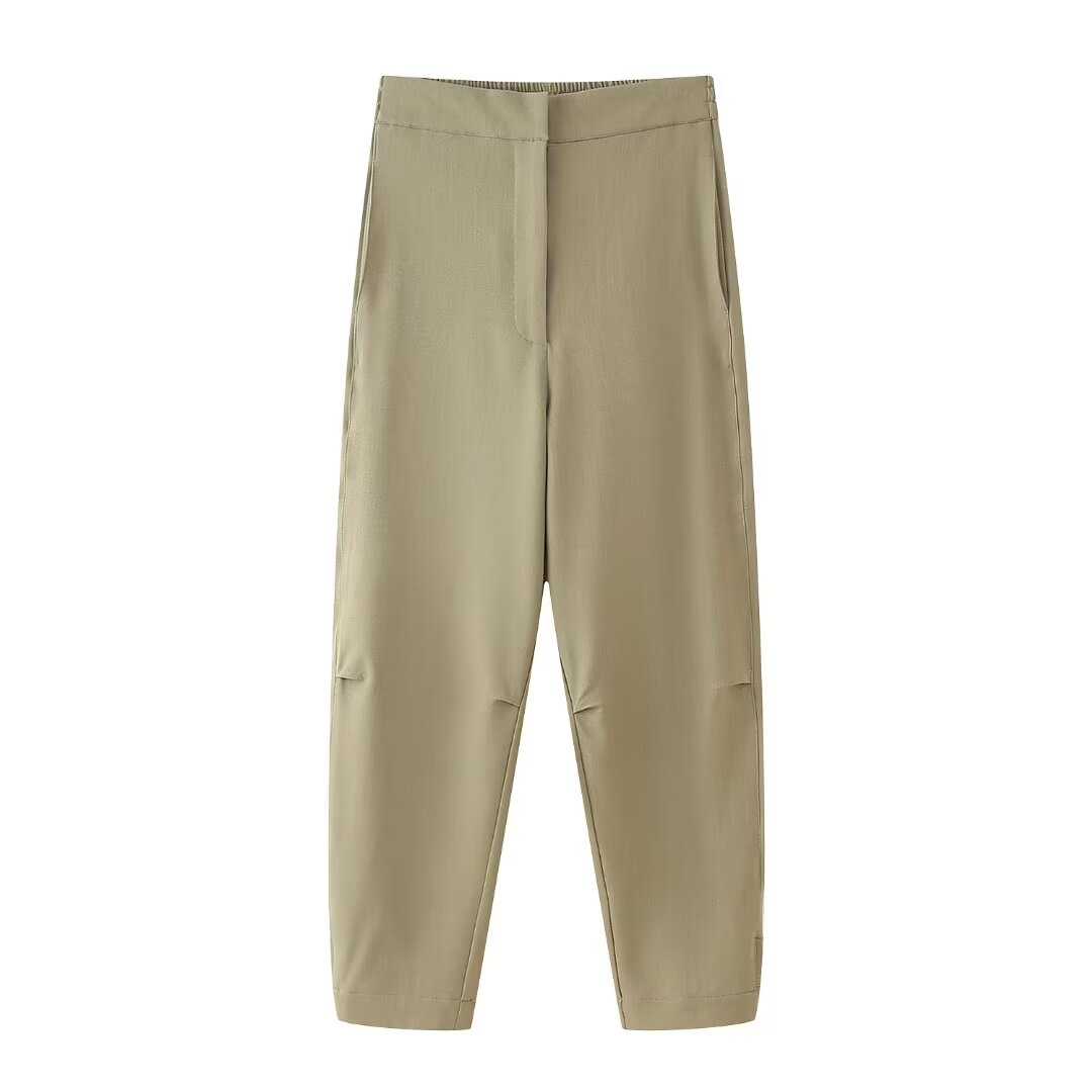 Summer Women Clothing Linen Blended Top Casual Trousers