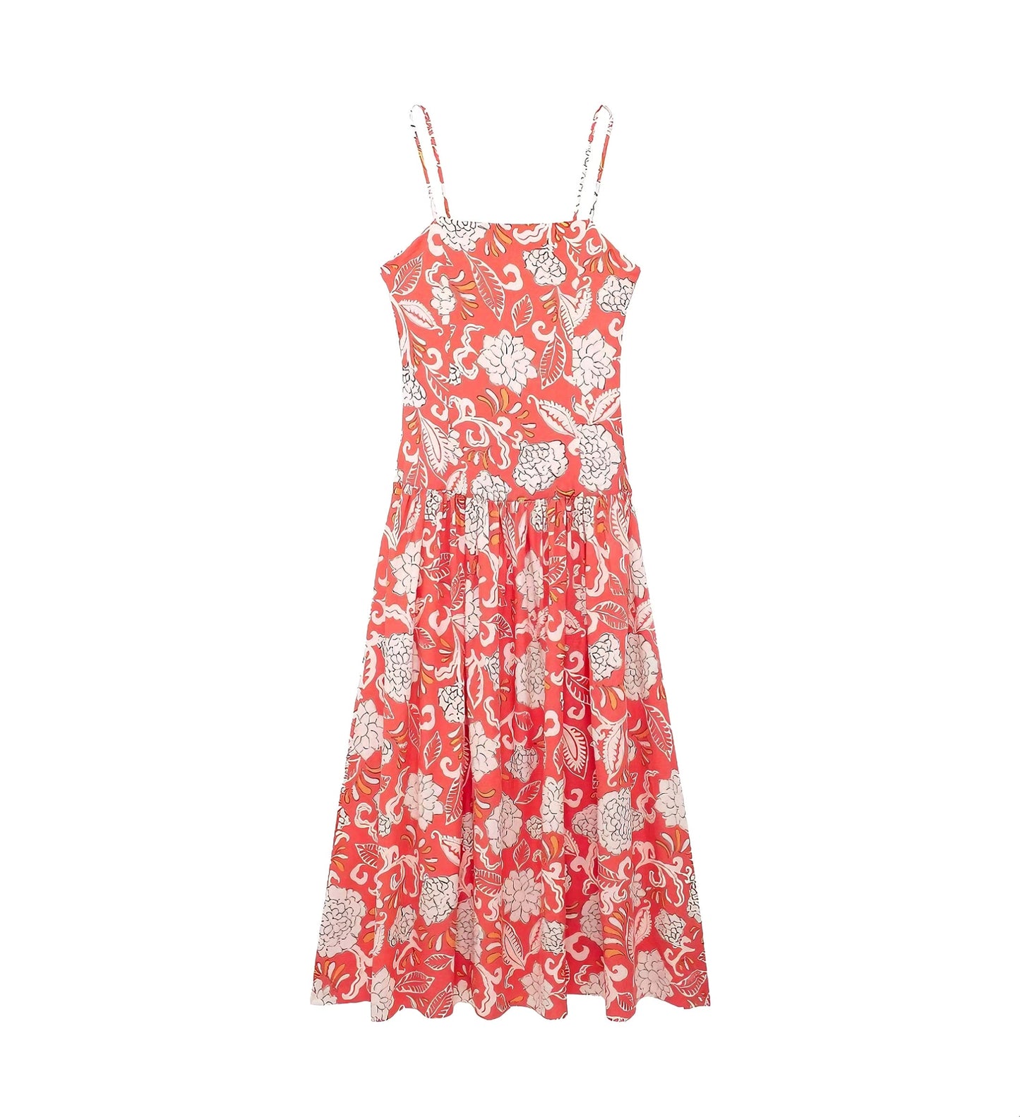 Summer Women Clothing Imitation Bamboo Linen Printing Sliped hem Dress