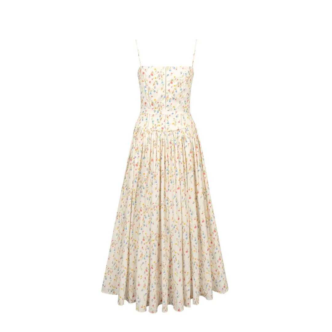 Vacation Dress Women Summer French Sexy Cutout Puffy Sling Dress wears