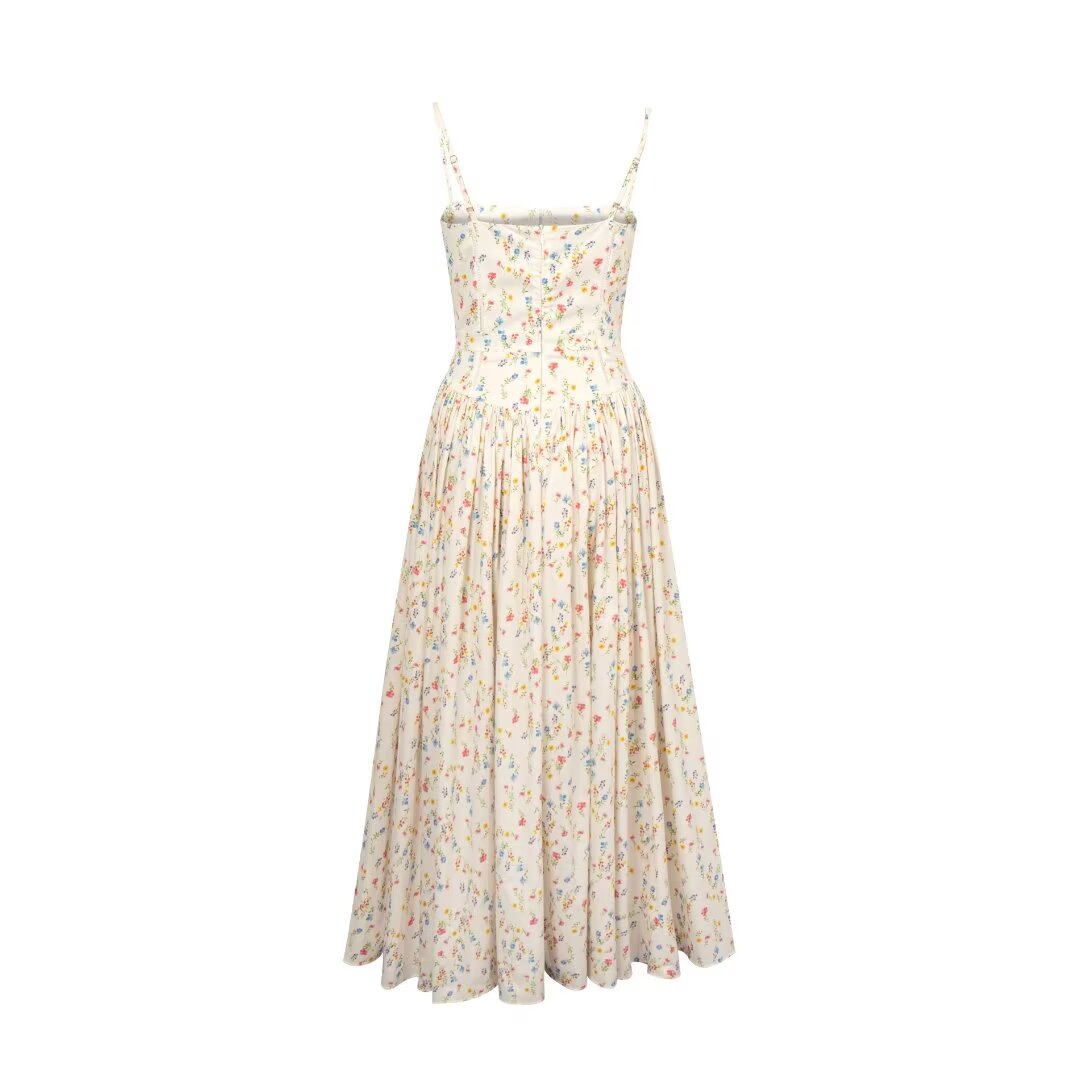 Vacation Dress Women Summer French Sexy Cutout Puffy Sling Dress wears