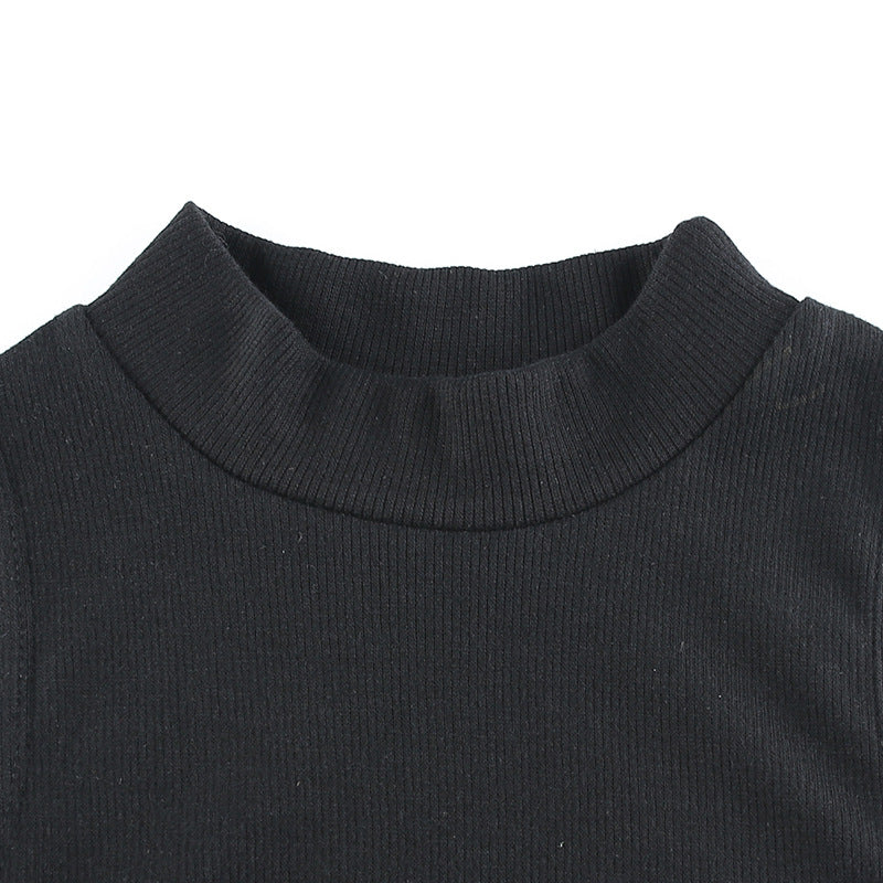 High Waist Bodysuit Bottoming Vest Cold Sleeveless Shoulder for Women