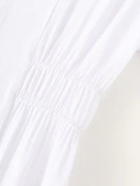 Summer Midi Dress Shirt Office Elegant Solid Color Simple Dress Women.