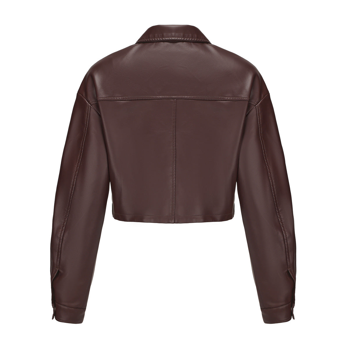 Leather Clothing Long Sleeved Spring Autumn Loose Casual Short Jacket.