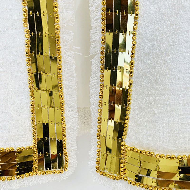 Stand Collar Good Stars Elegant Heavy Industry Metal Sheet Beaded wear