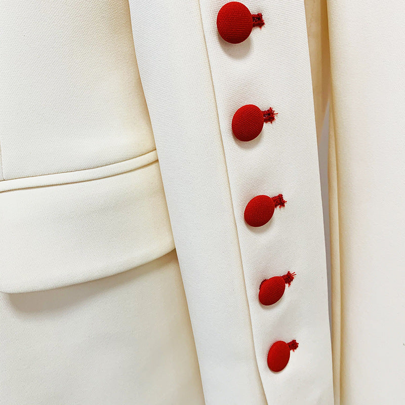 Star Slim Fitting Cool Cut Red Button Blazer Trousers