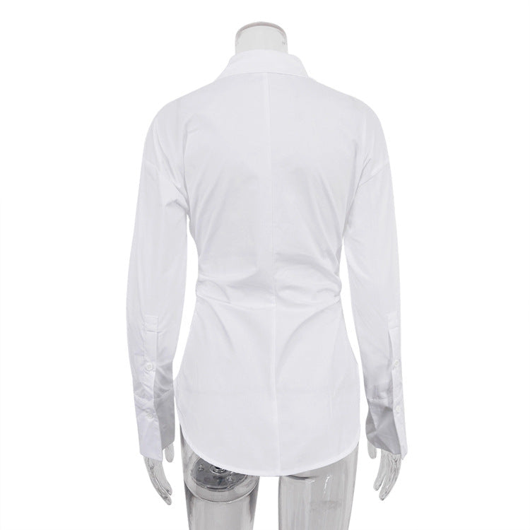 Women Shirts Autumn Pure Cottons Matching Long Sleeve Collared Casual.