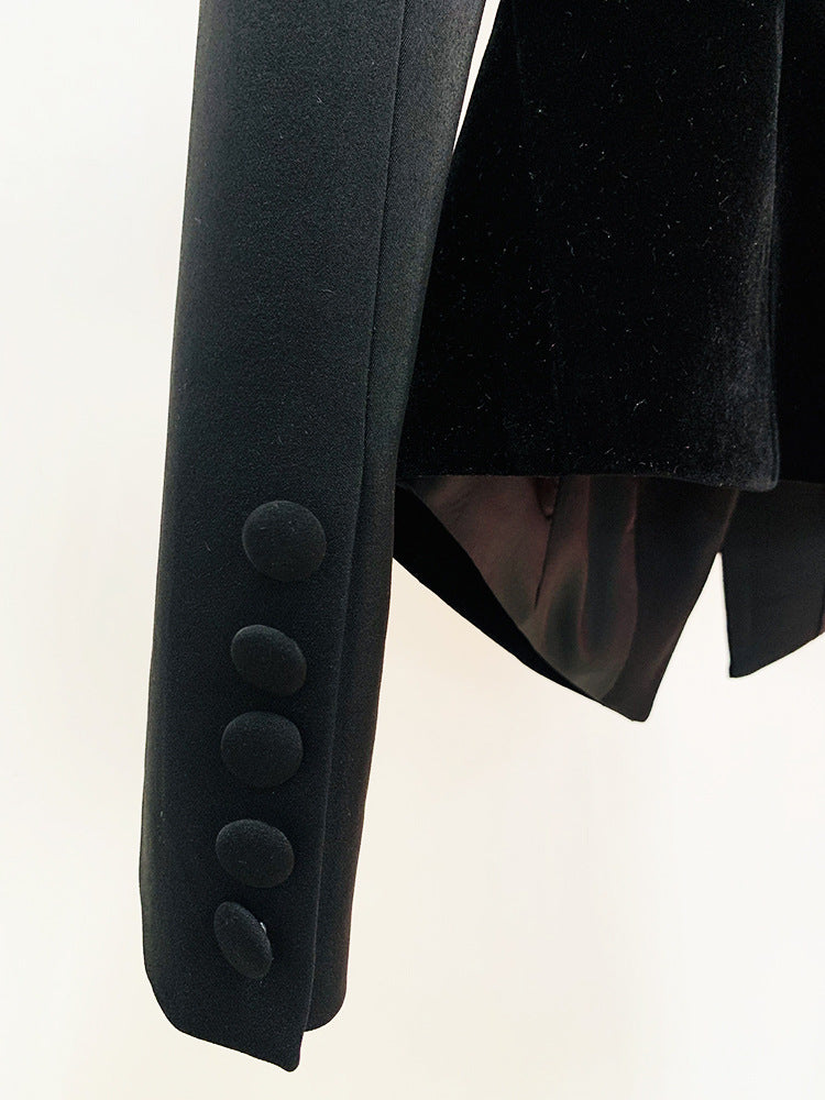 Autumn Winter Stars Slim Structure Profile Velvet Stitching Blazer