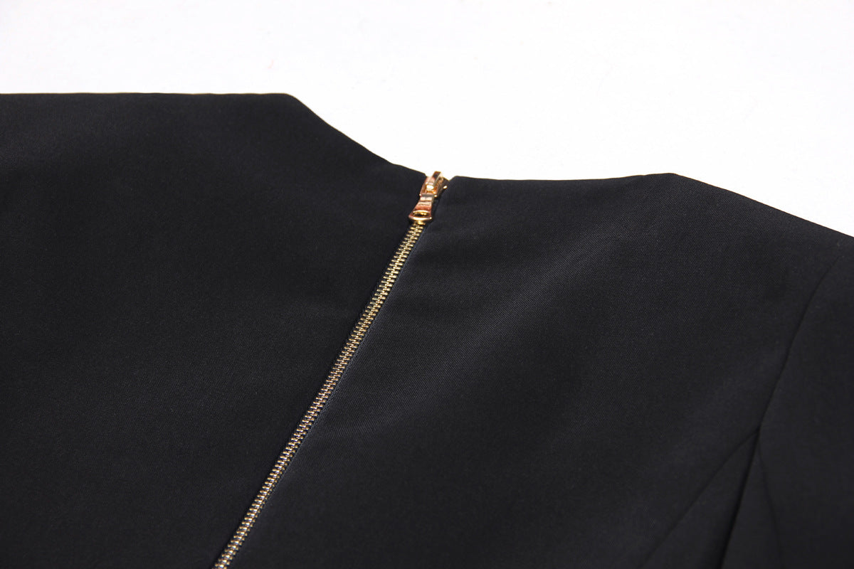 Spring Autumn High Solid Color Long Sleeve Slim Fit Office Ladies Business Dress Women