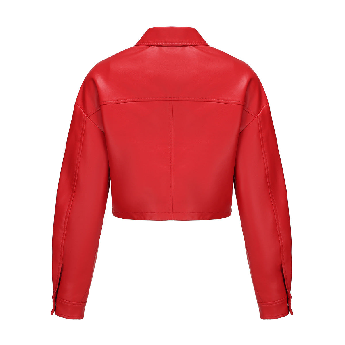 Leather Clothing Long Sleeved Spring Autumn Loose Casual Short Jacket.