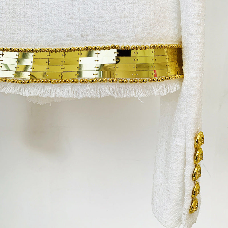 Stand Collar Good Stars Elegant Heavy Industry Metal Sheet Beaded wear