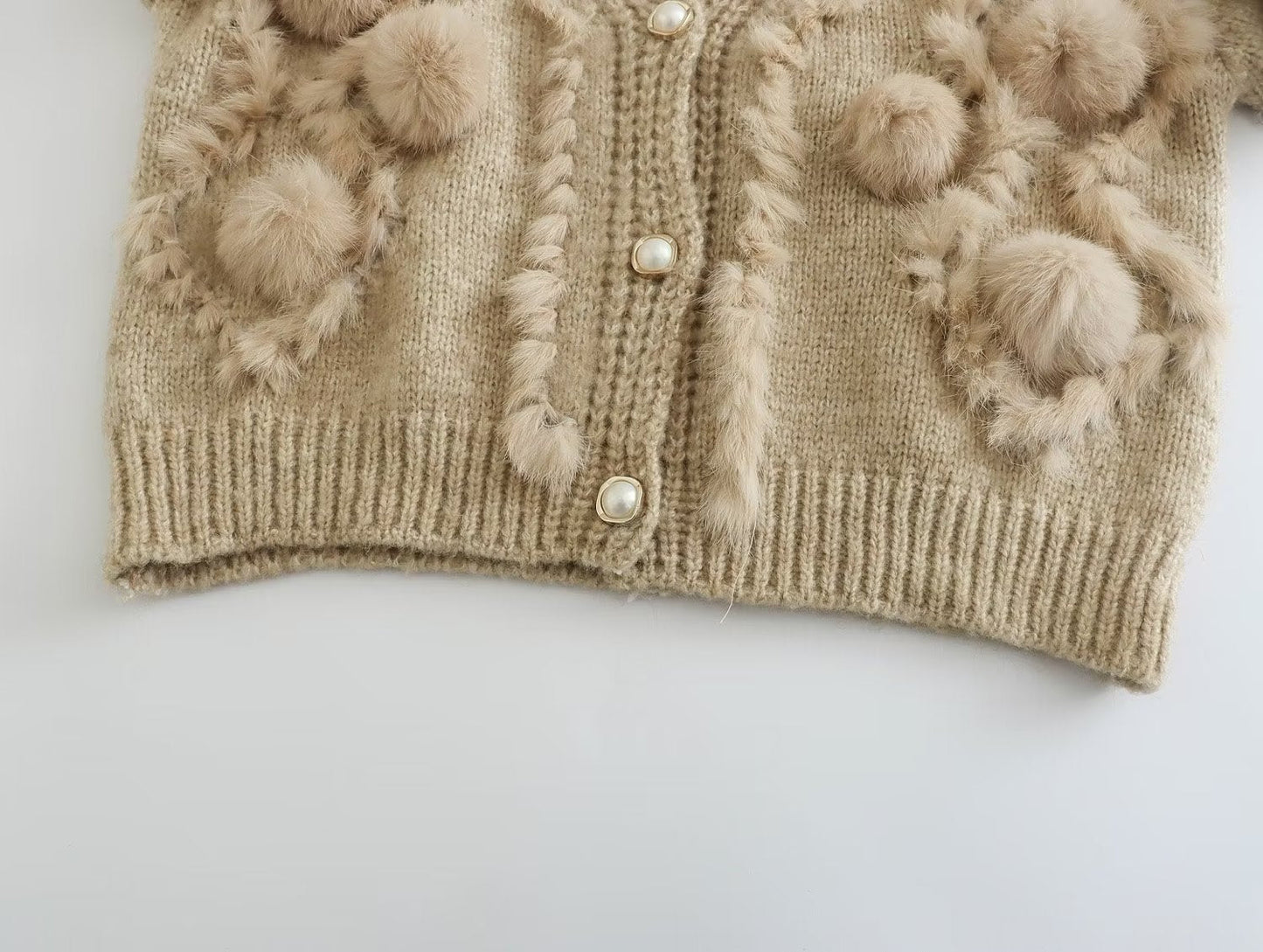 Long Sleeved Knitted Cardigan Autumn All Matching V neck Sweater Coat.