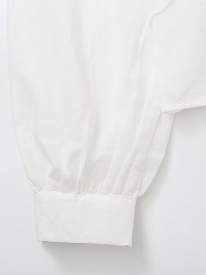 Summer Women White Ruffled Laminated Decoration Shirt Top