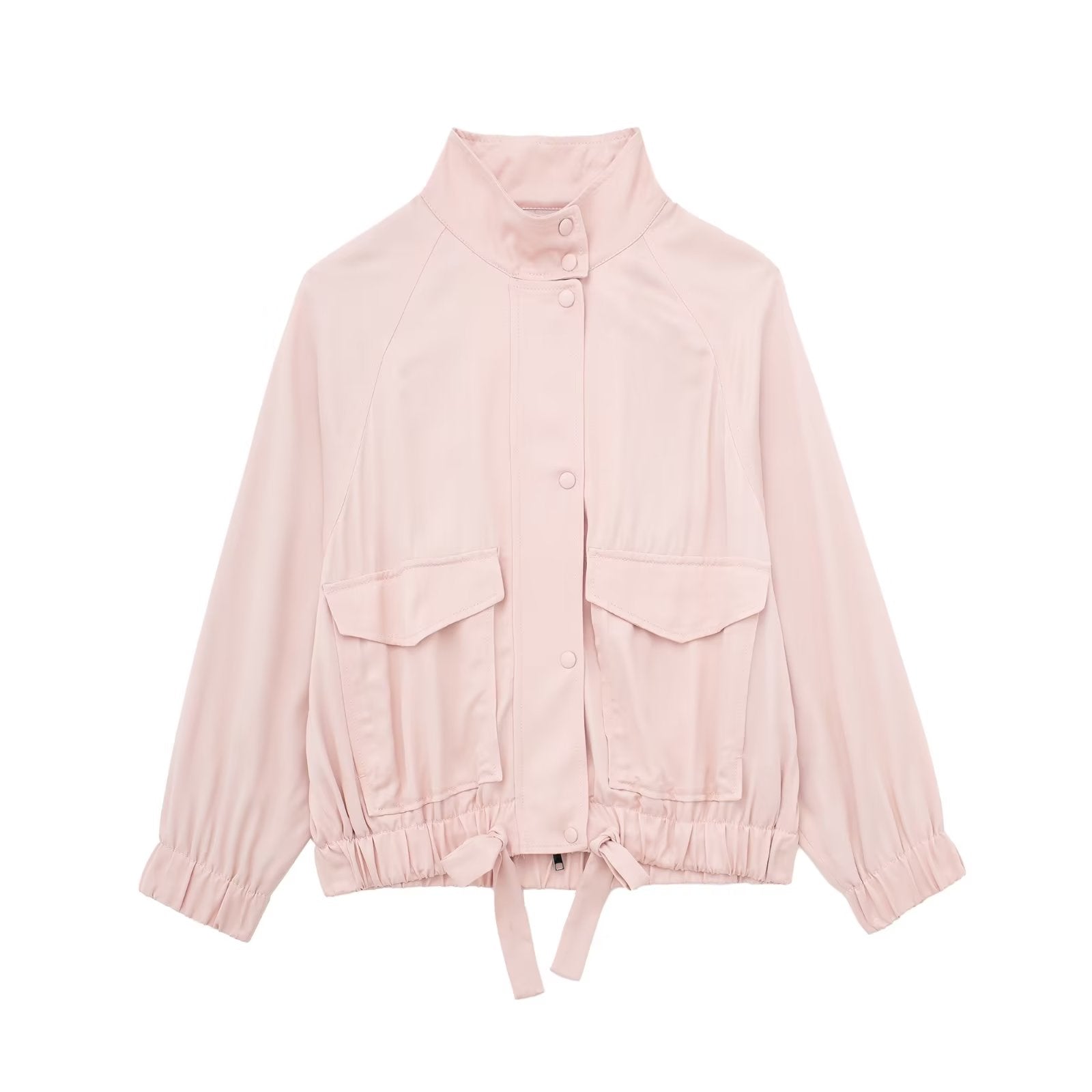 Jacket Short Coat Fall Women Clothing Loose Pockets Vertical Bombe top