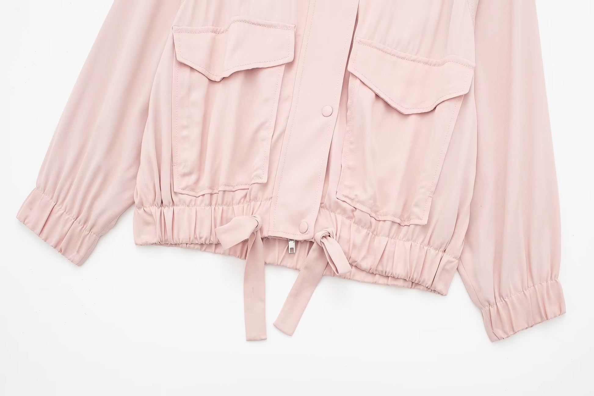 Jacket Short Coat Fall Women Clothing Loose Pockets Vertical Bombe top