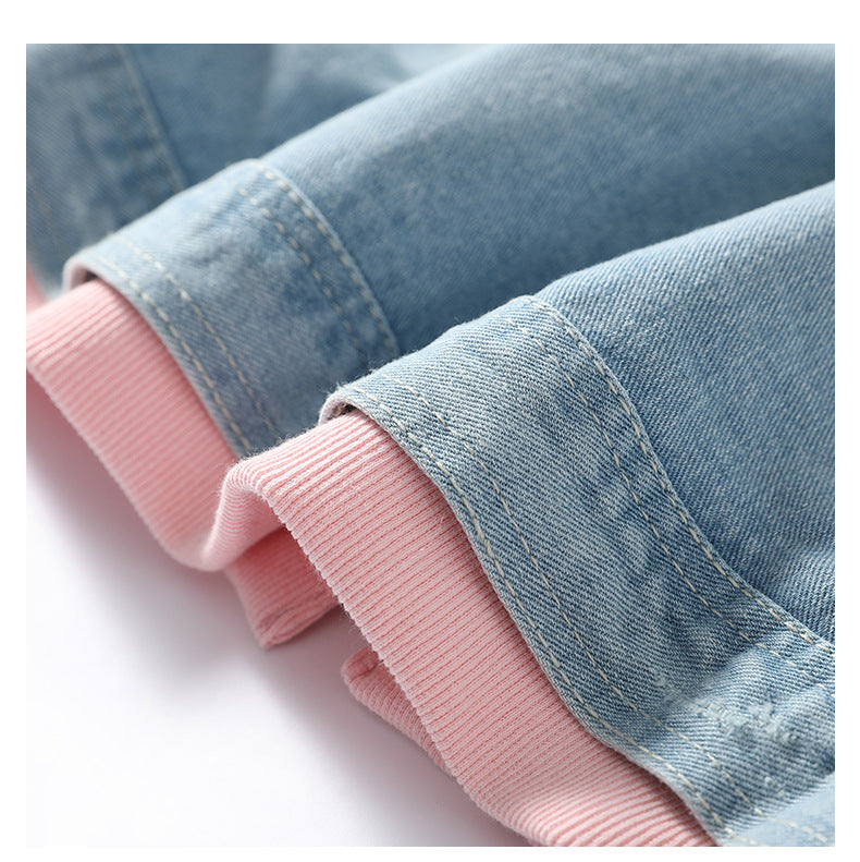 Hooded Denim Jacket Women Hooded Patchwork Denim Jacket