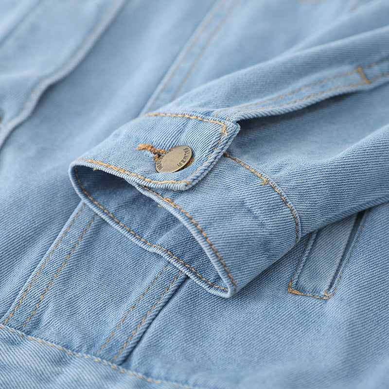 Denim Coat  for Women Clothing Loose Hole Denim Coat