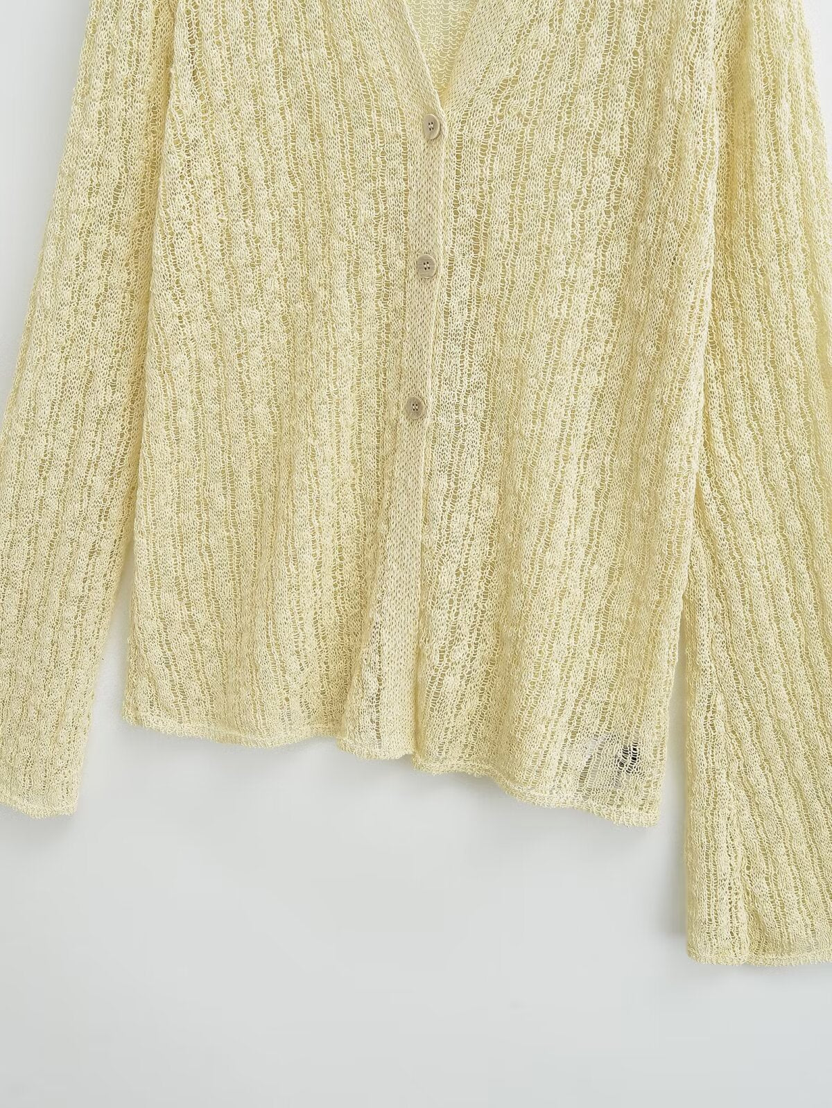 Long Sleeve Top French Polo Collar Knitted Cardigan Gentle Elegant Top