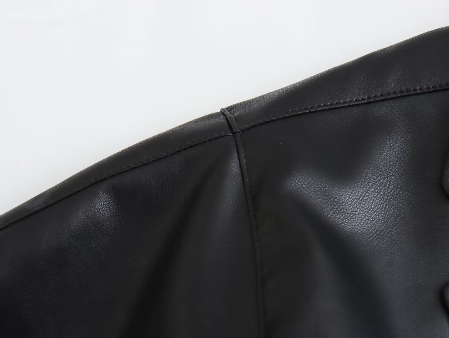 Jacket suit materials Spring Women Clothing Street Leather Drawstring.