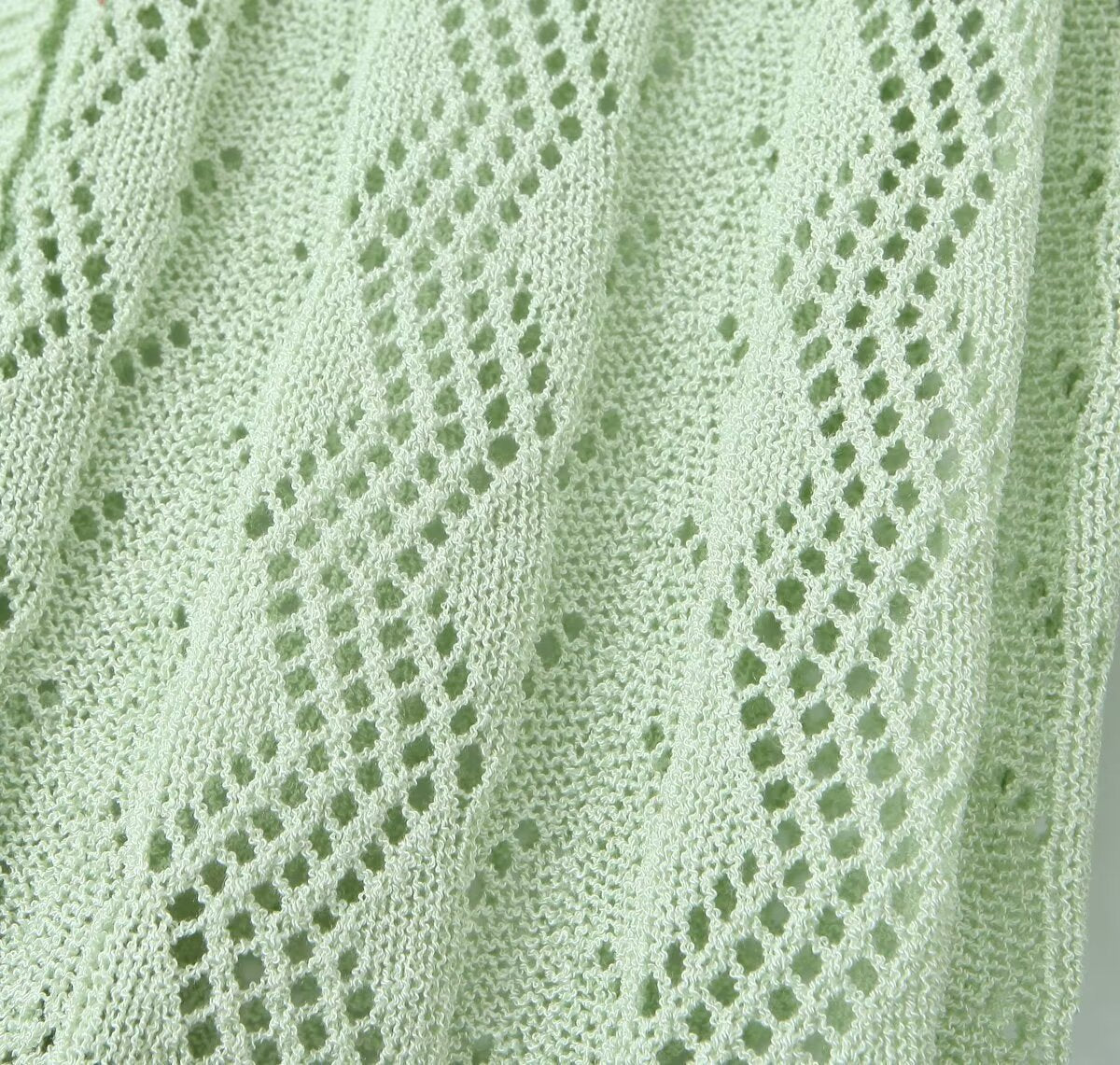  Crocheted Knitted Cardigan V neck Slim Sun Protection Clothing Top