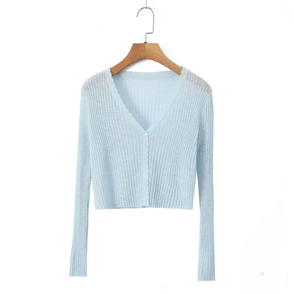 Sunscreen Cardigan Short Outer Shawl Coat with Suspender Thin Top
