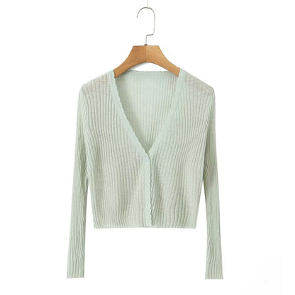 Sunscreen Cardigan Short Outer Shawl Coat with Suspender Thin Top
