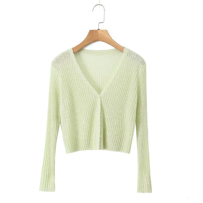 Sunscreen Cardigan Short Outer Shawl Coat with Suspender Thin Top