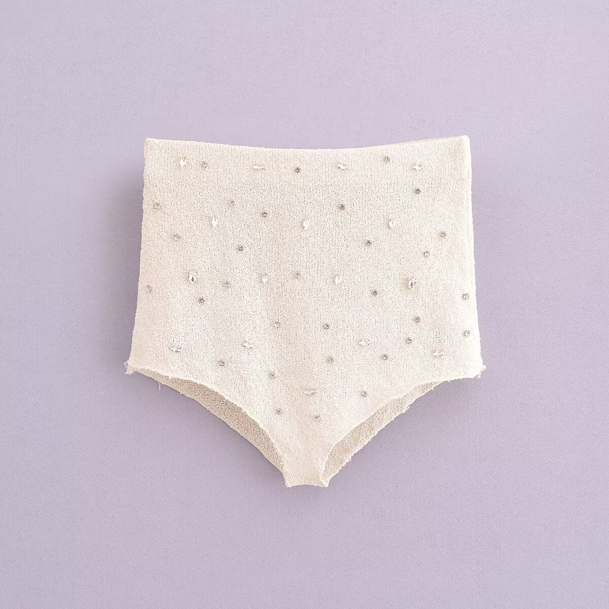 Shorts Spring Personalized Jewelry Inlaid Bright High Waist Shorts