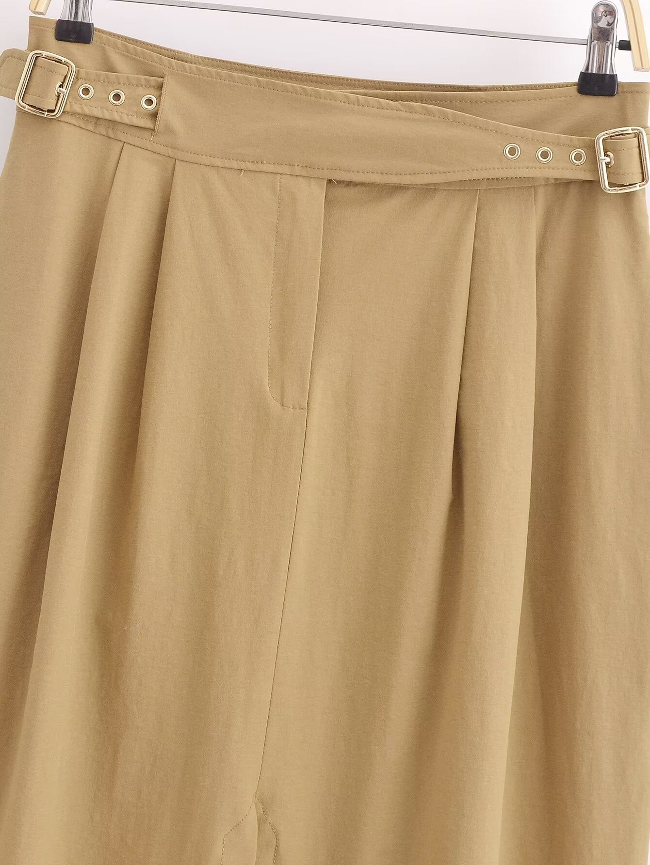  Midi Skirt Spring Women Street Personality Buckle Midi Skirt