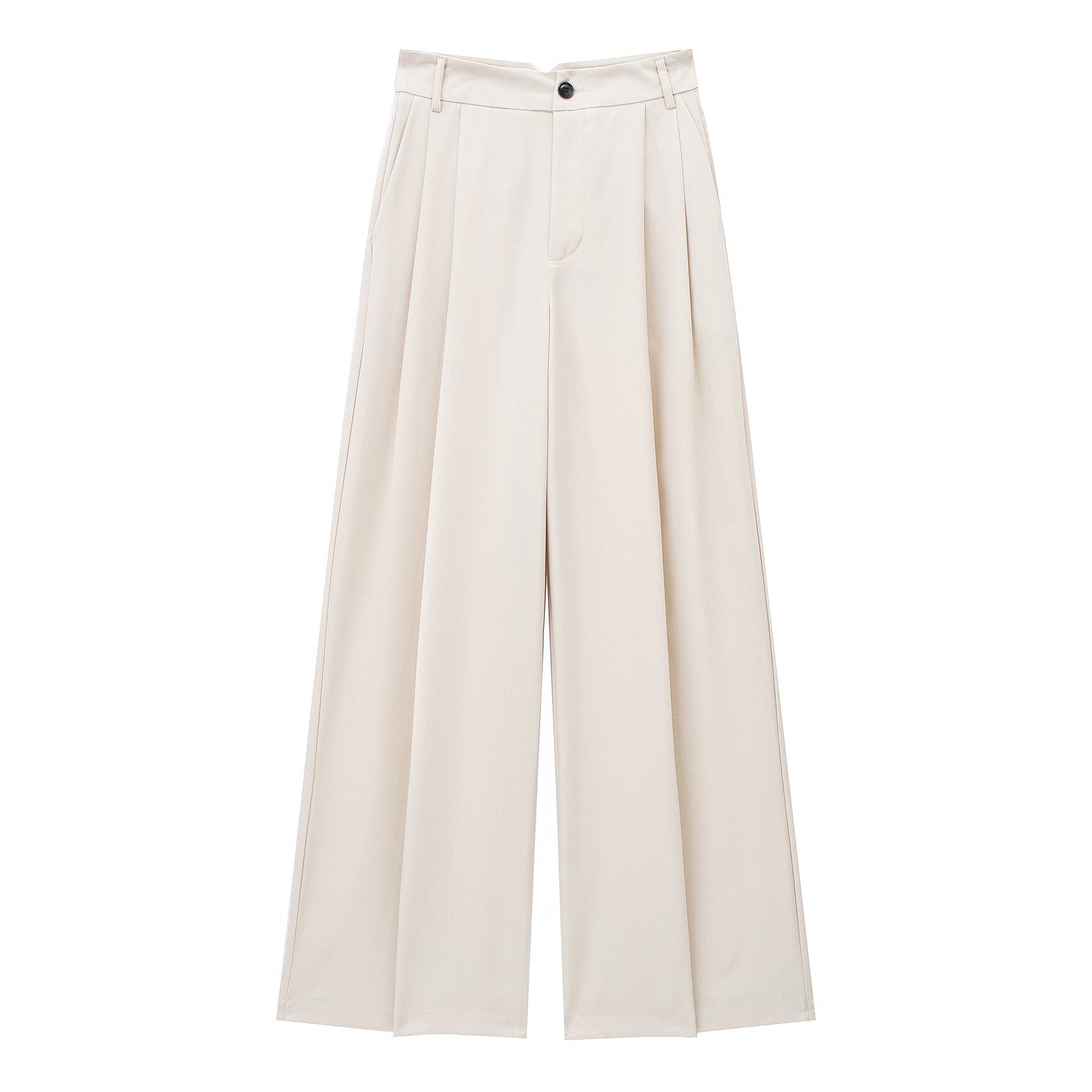 High Waist Chic Korean Wide Leg Draping Pleate Work Pant Spring Office