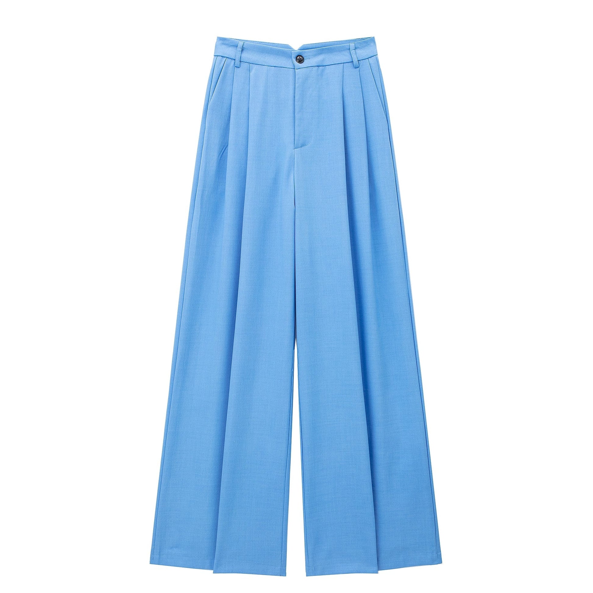 High Waist Chic Korean Wide Leg Draping Pleate Work Pant Spring Office