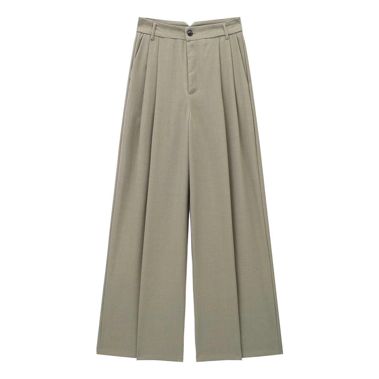 High Waist Chic Korean Wide Leg Draping Pleate Work Pant Spring Office