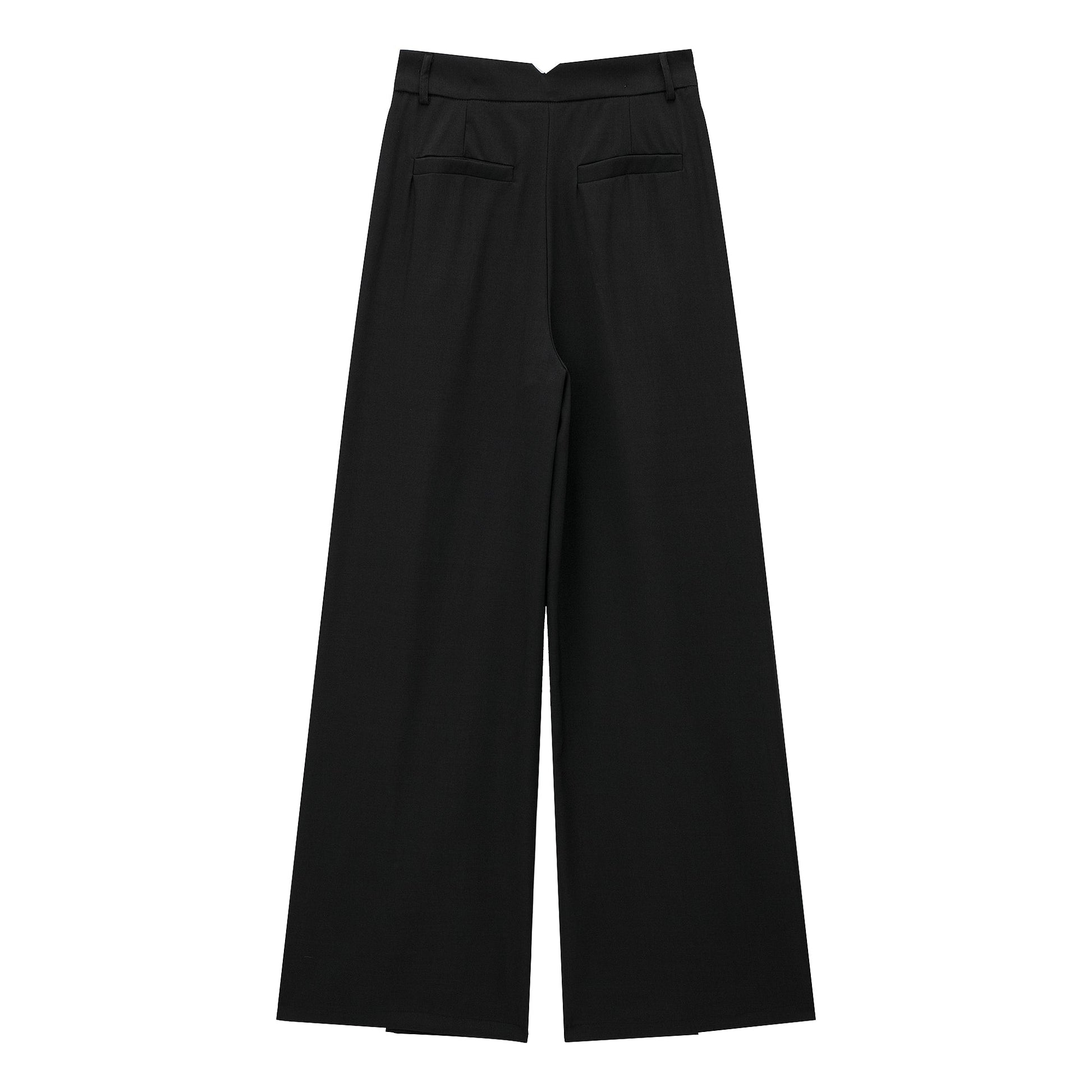 High Waist Chic Korean Wide Leg Draping Pleate Work Pant Spring Office