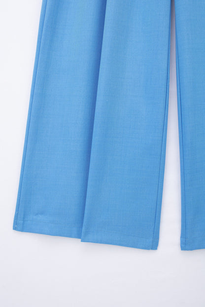 High Waist Chic Korean Wide Leg Draping Pleate Work Pant Spring Office