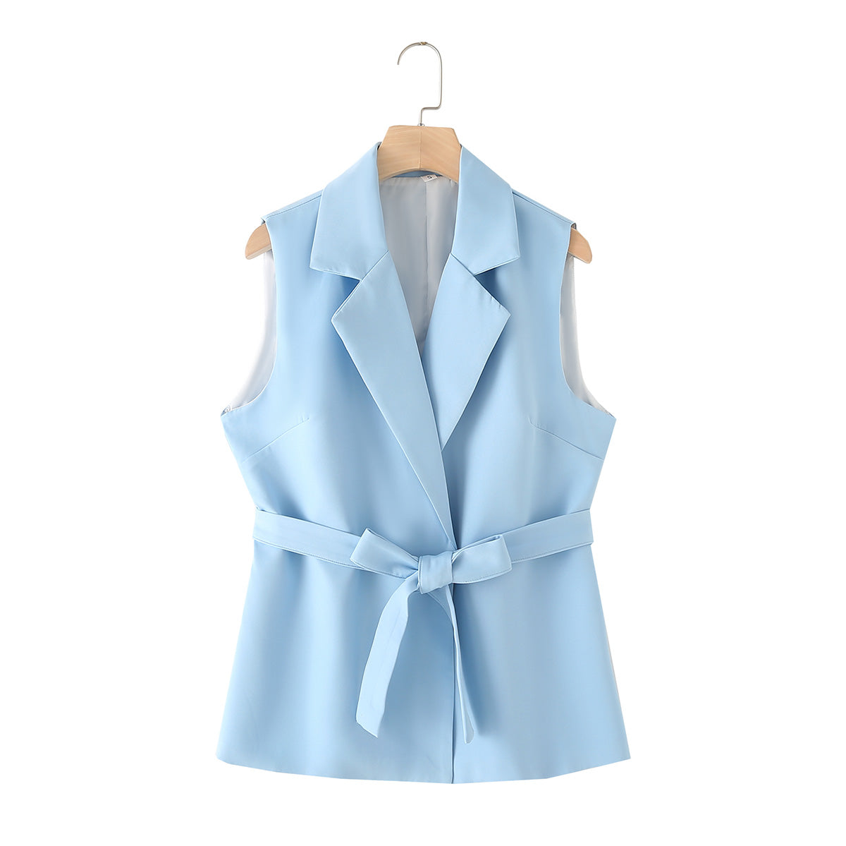 Casual Trousers Spring Solid Color Waist Tight and Belt Vest High Wais