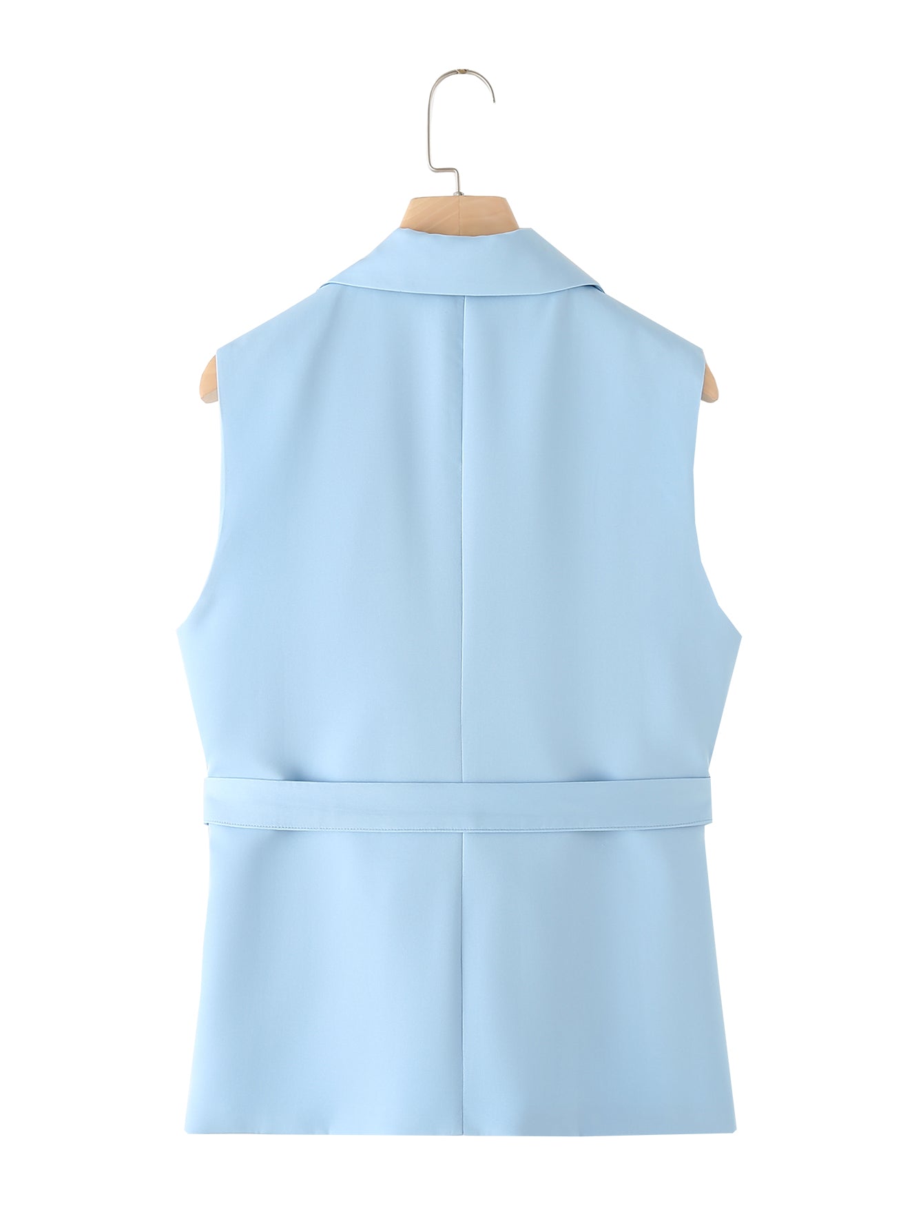 Casual Trousers Spring Solid Color Waist Tight and Belt Vest High Wais