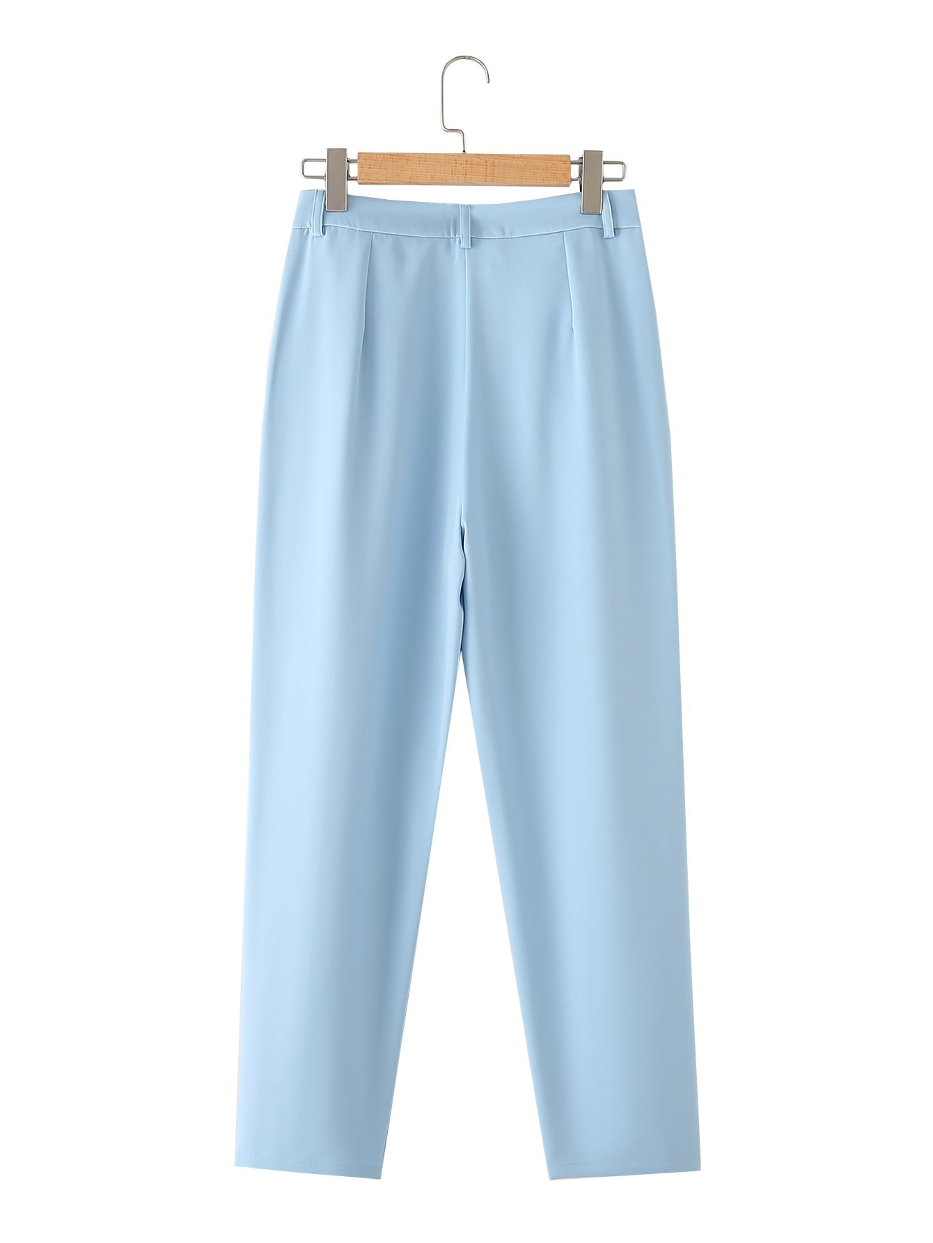 Casual Trousers Spring Solid Color Waist Tight and Belt Vest High Wais