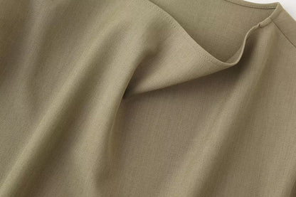 Summer Women Clothing Linen Blended Top Casual Trousers