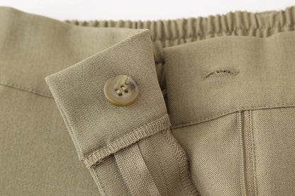 Summer Women Clothing Linen Blended Top Casual Trousers