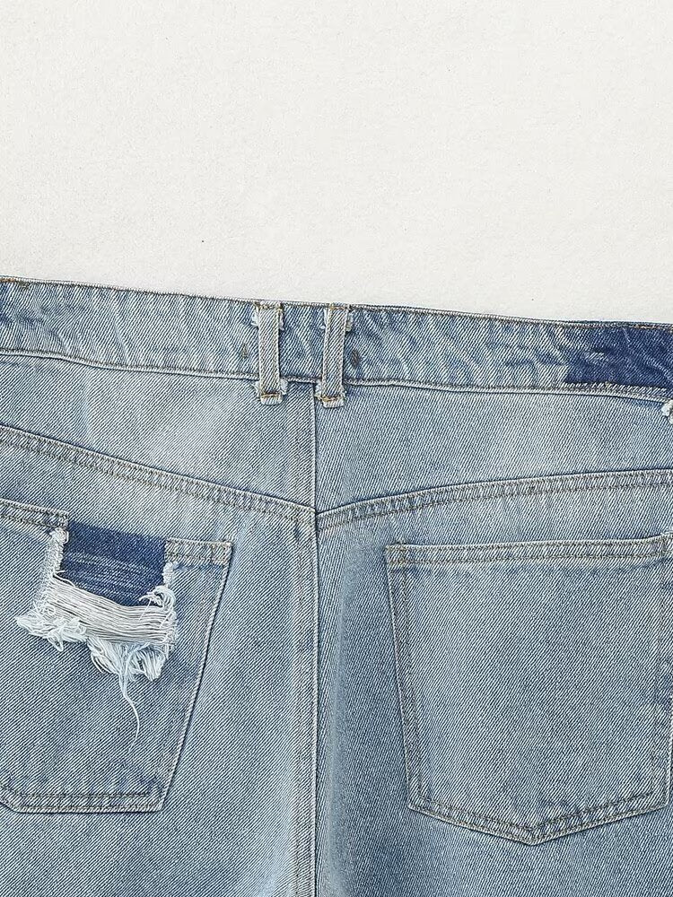  Denim Shorts Women Clothing French Brushed Burr Denim Shorts