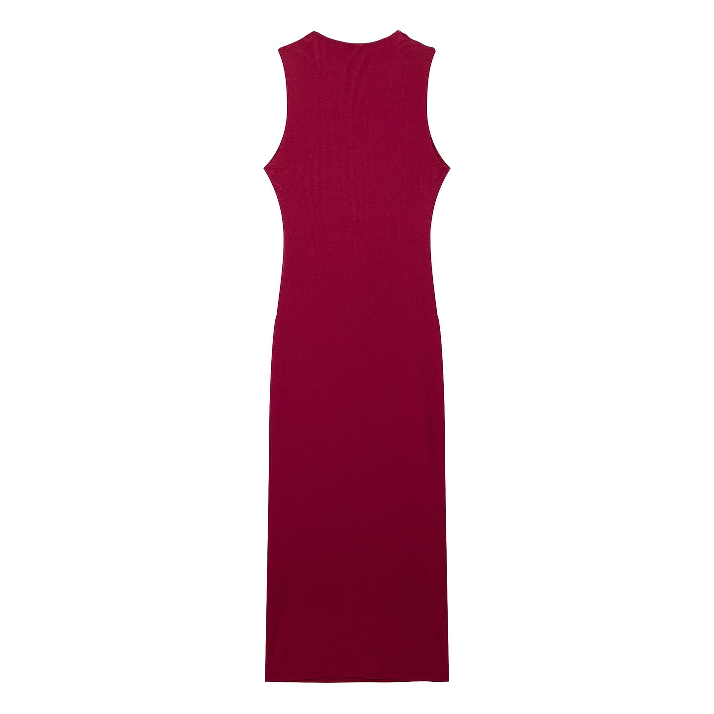 Spring Women Clothing midi Slim Fit Pleated Rib Sleeveless maxi Dress.