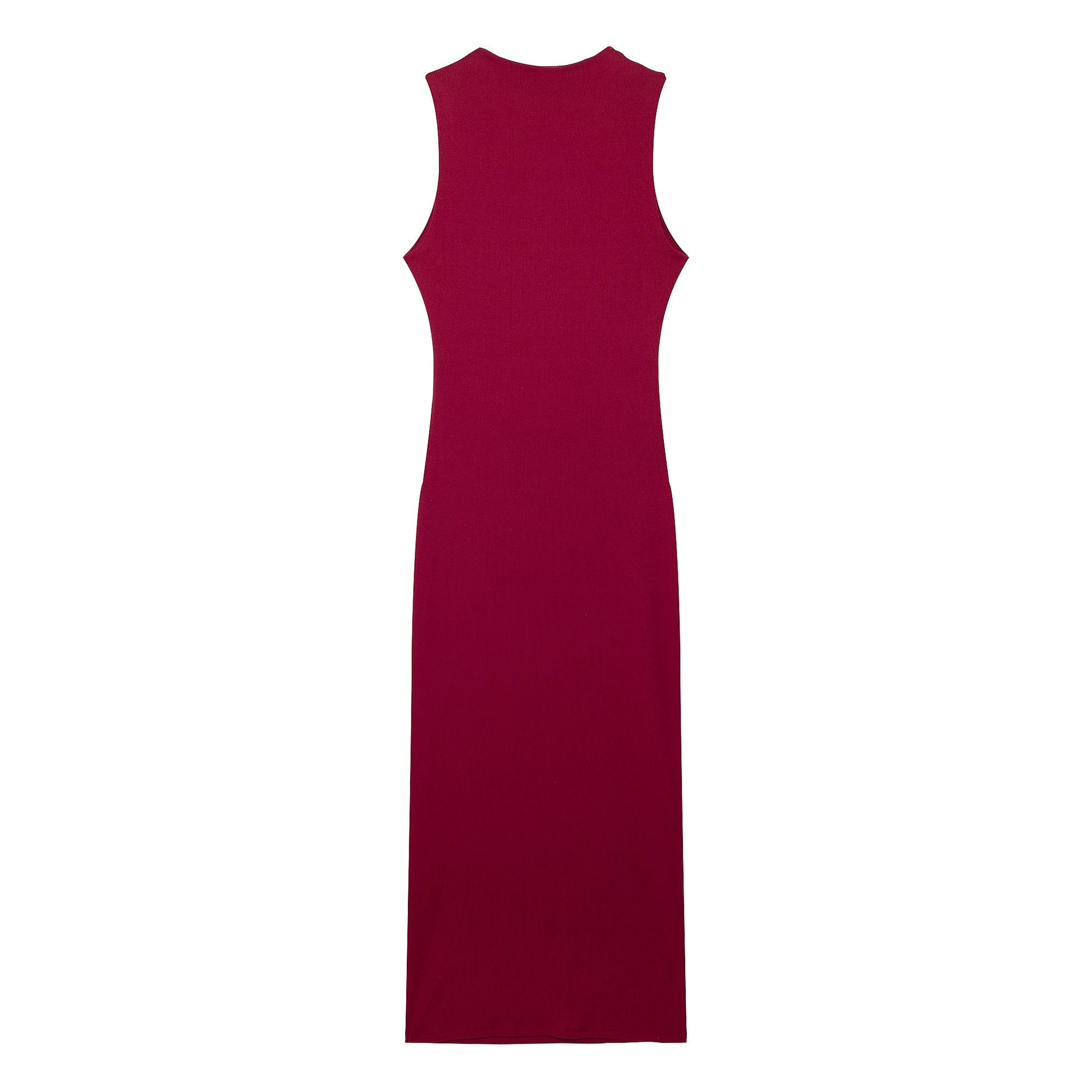 Spring Women Clothing midi Slim Fit Pleated Rib Sleeveless maxi Dress.