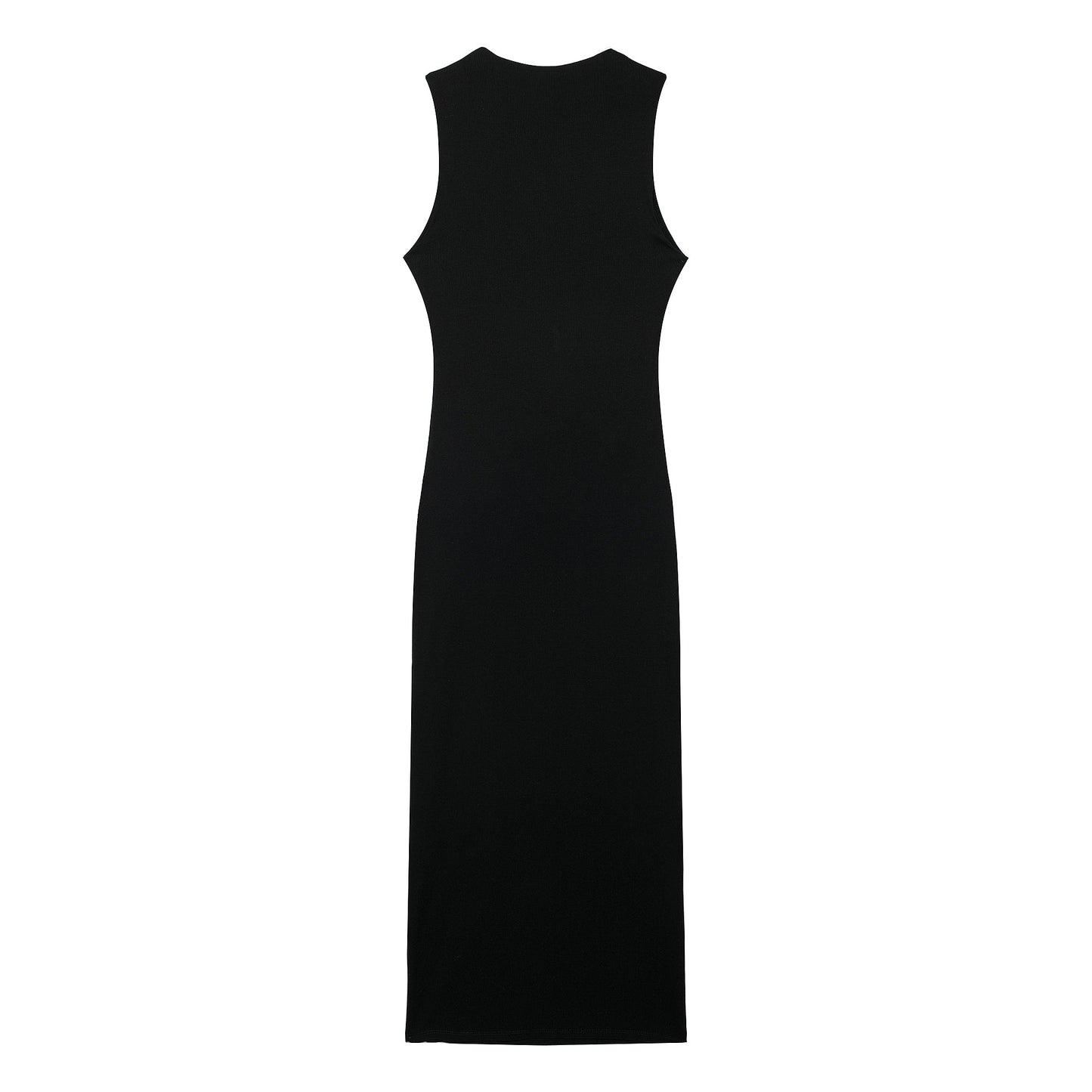 Spring Women Clothing midi Slim Fit Pleated Rib Sleeveless maxi Dress.