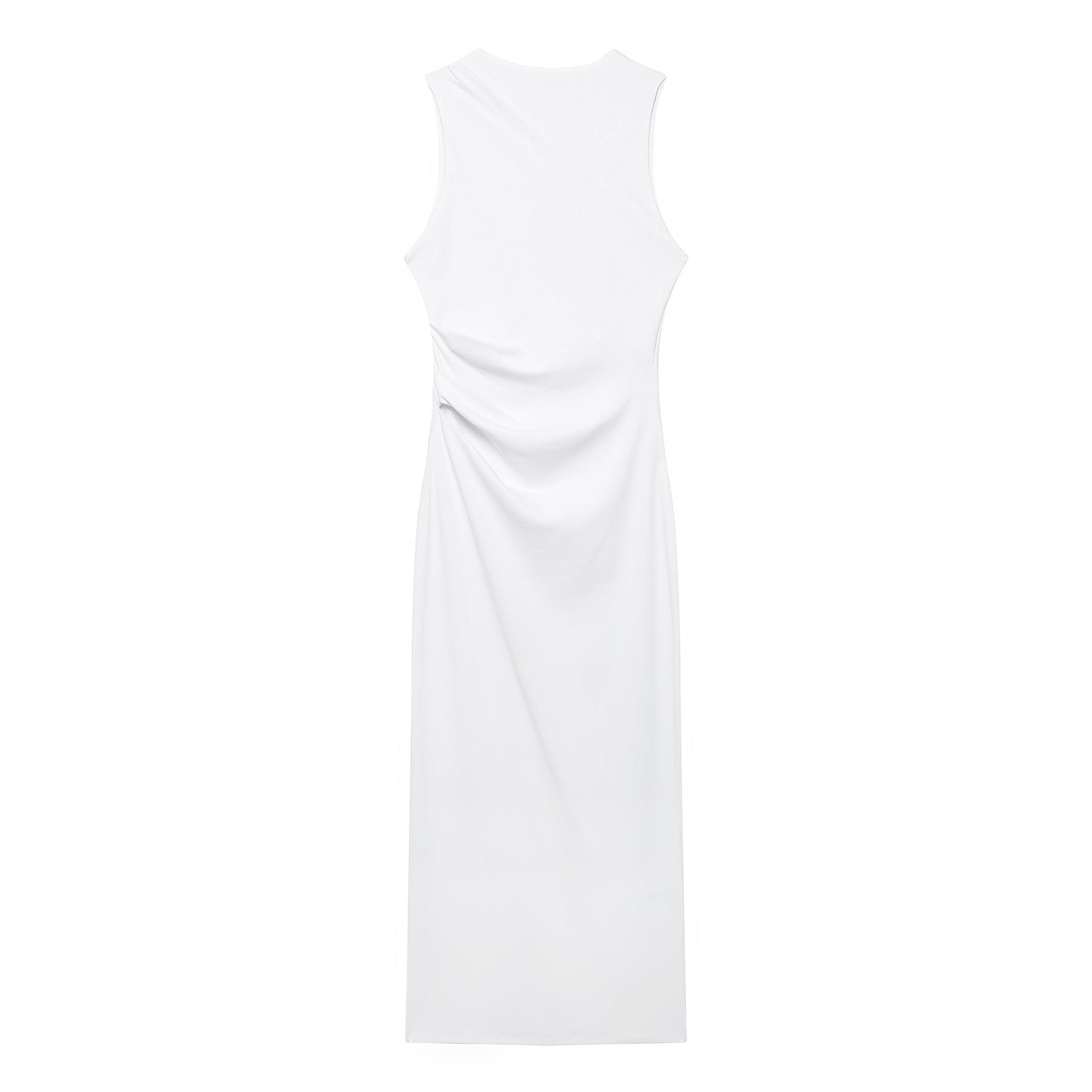 Spring Women Clothing midi Slim Fit Pleated Rib Sleeveless maxi Dress.