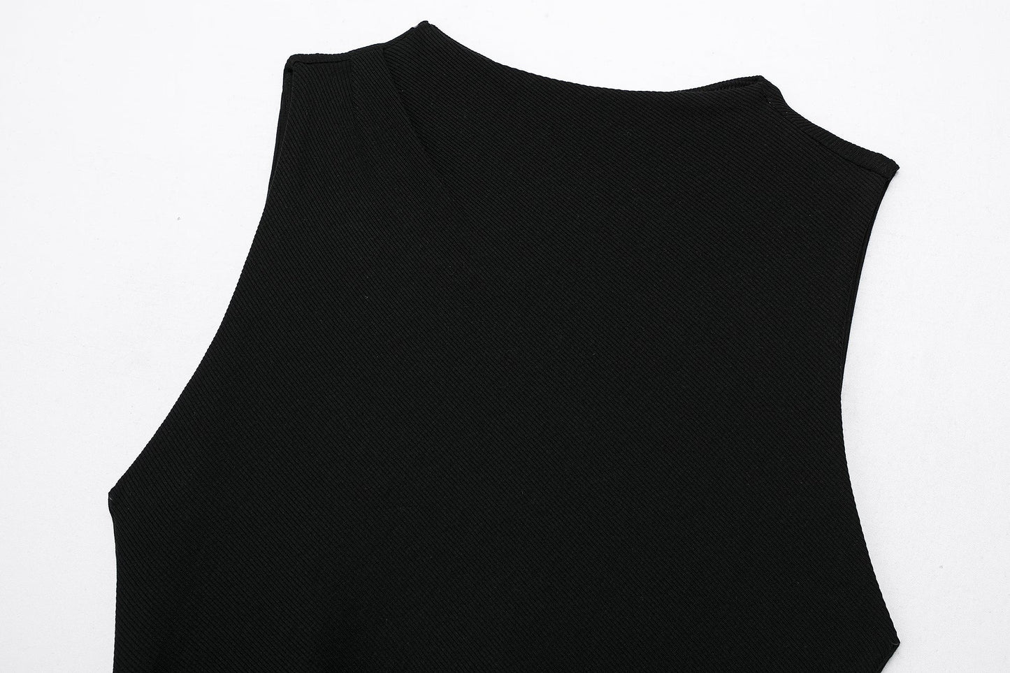 Spring Women Clothing midi Slim Fit Pleated Rib Sleeveless maxi Dress.