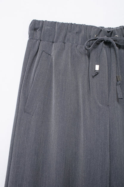 Women Clothing Summer All Match Stretch Waist Casual Wide Leg PantsMat