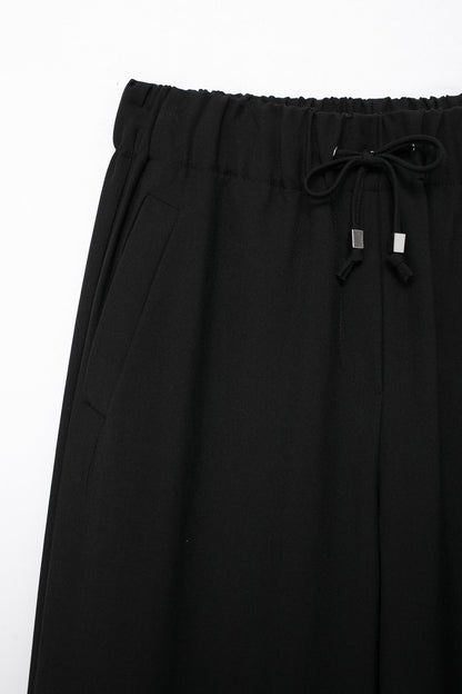 Women Clothing Summer All Match Stretch Waist Casual Wide Leg PantsMat