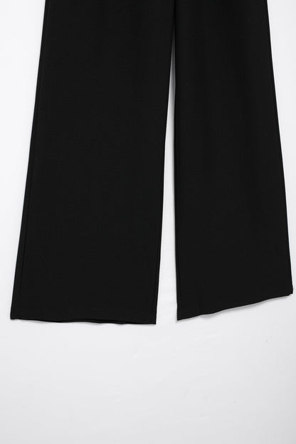 Women Clothing Summer All Match Stretch Waist Casual Wide Leg PantsMat