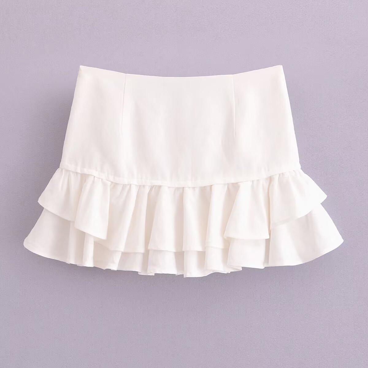 Skirt Summer Women Clothing Stylish Simple Laminated Mini Skirt